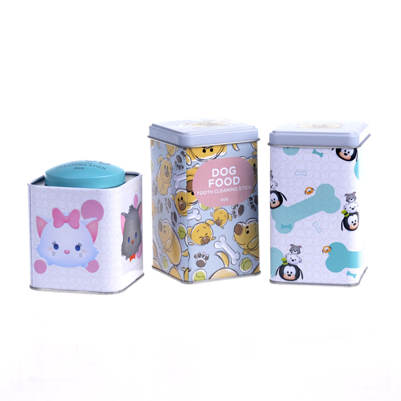 Square pet food tin box