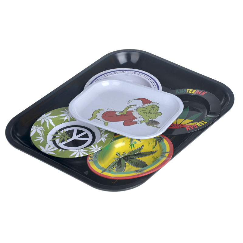 round tin tray with handles for home use-2